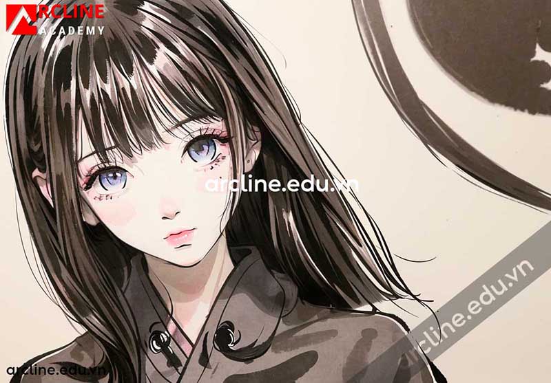 Hướng dẫn vẽ anime màu nước cho các em học sinh