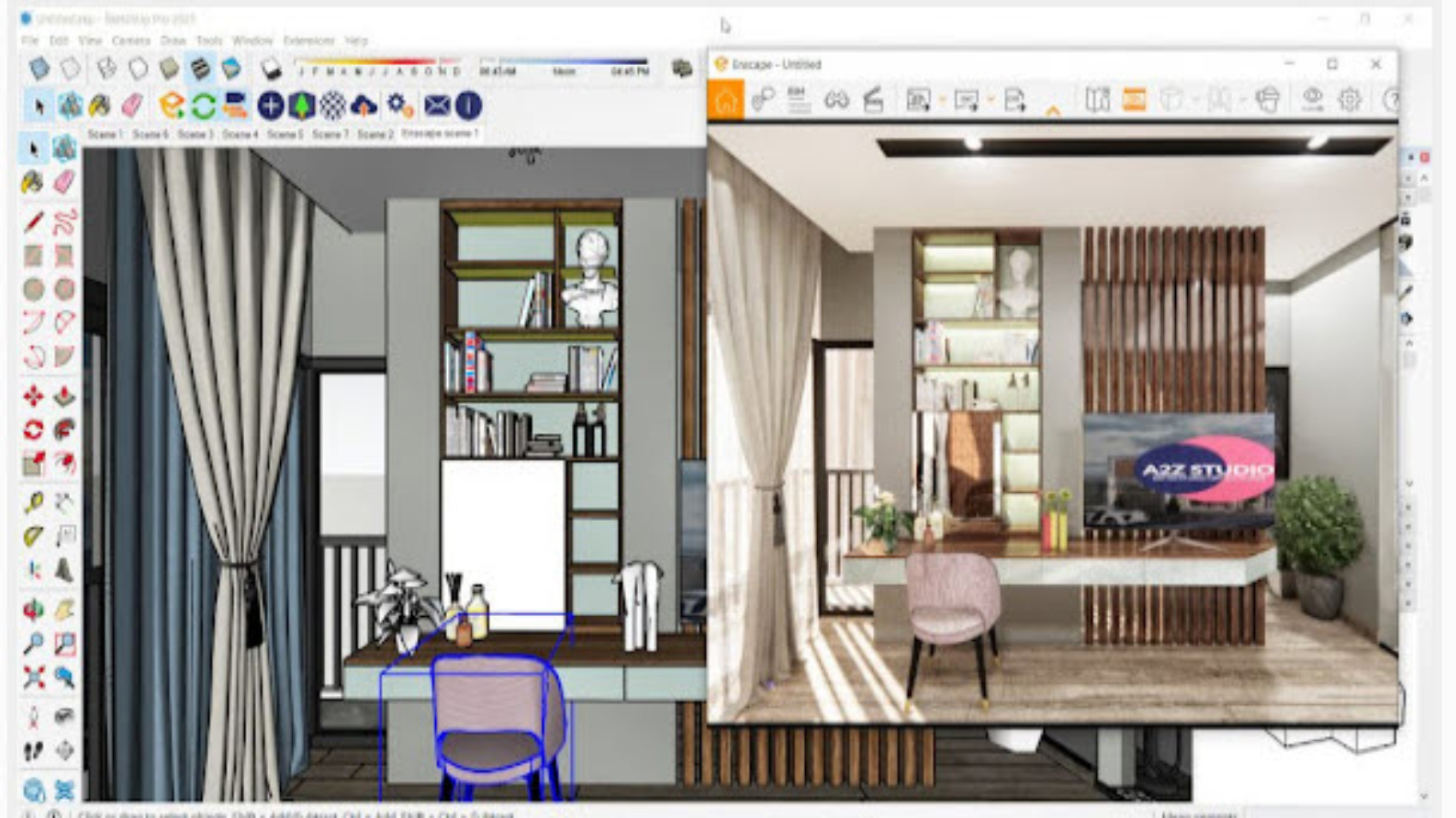 Thiết kế nội thất với sketchup