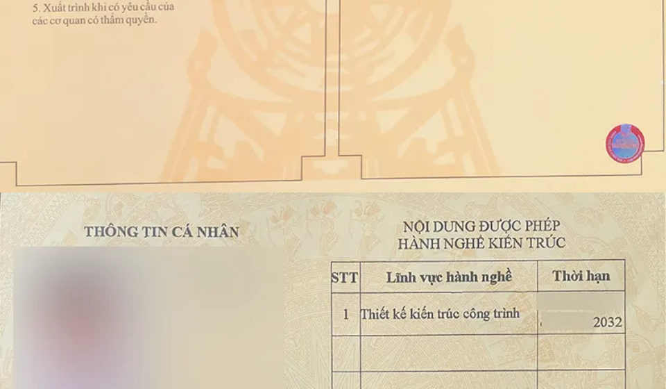 cho thuê chứng chỉ hành nghề kiến trúc sư 1
